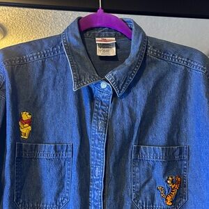 Disney Blue Denim Shirt with Winnie the Pooh and Tigger